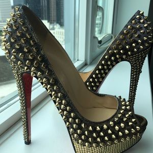 Authentic Hematite Strass CL Lady Peeps (size 38)